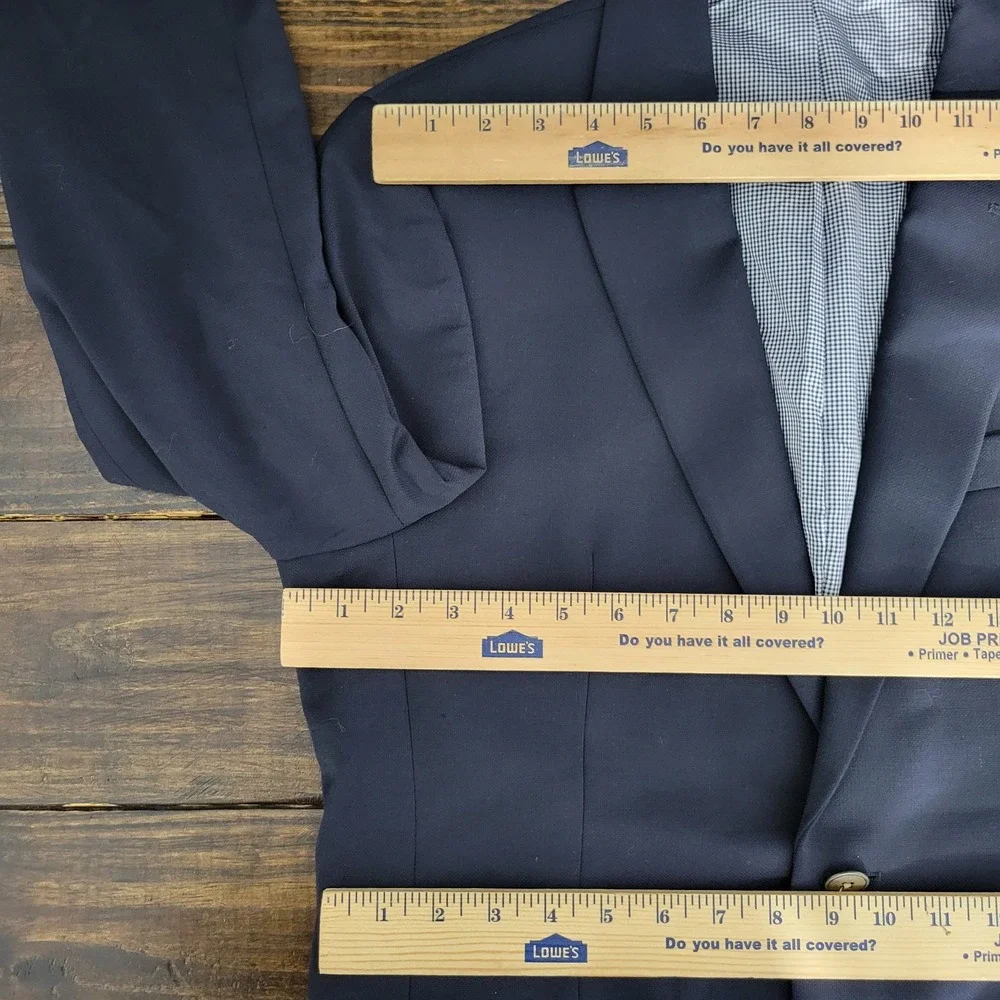 Tommy Hilfiger Men's‎ Sport Coat Blazer Two Button Navy Blue Wool Polyester 38R